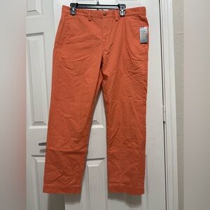 Polo Ralph Lauren Men's Orange Stretch Slim-Fit Pants (Size 34x30).